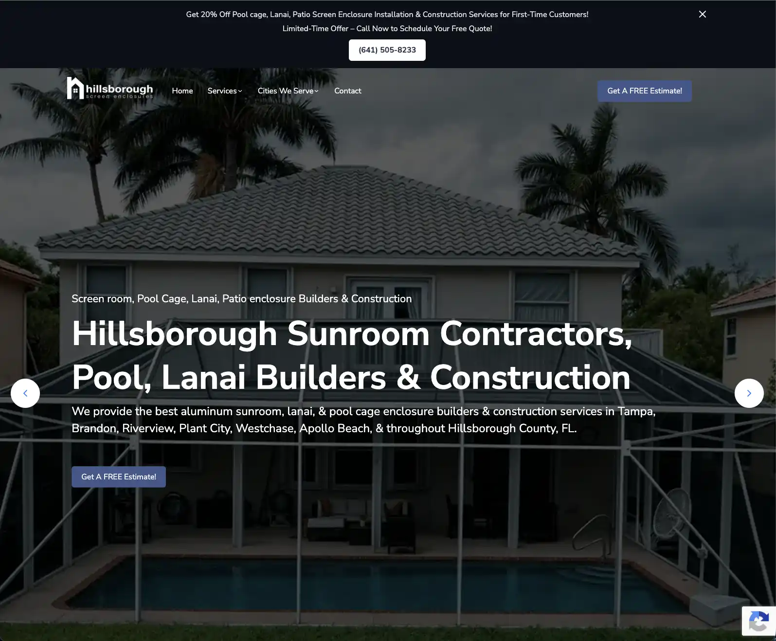 Hillsborough Screen Enclosures – Website & Lead Generation