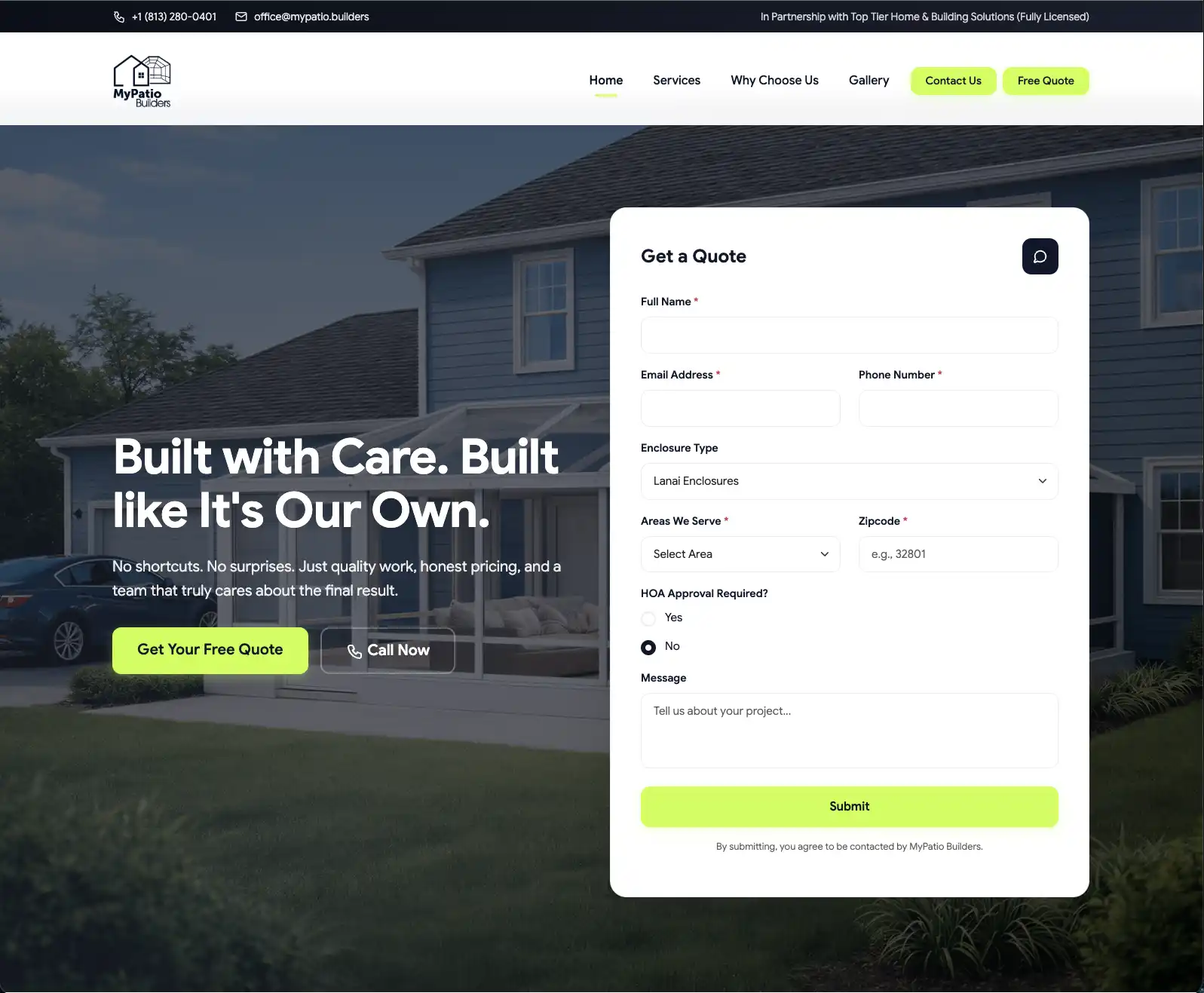 My Patio Builders – Website & Lead Generation